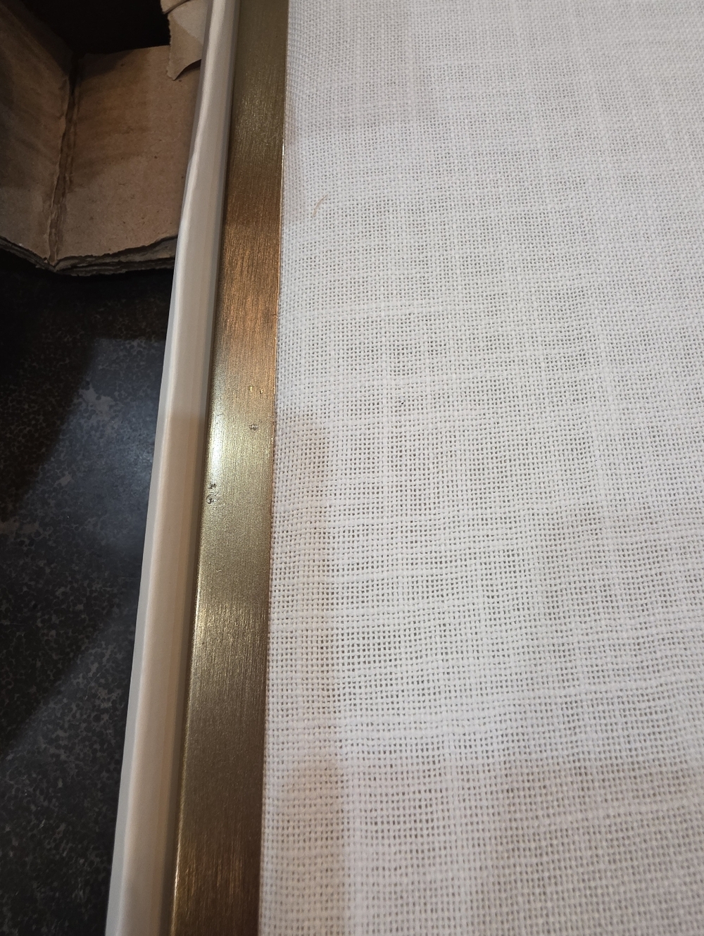 GREAT GIFT!! NEW IN BOX Hearth & Hand Brass Finish Bulletin Board - Cream Linen - Picture 11 of 12